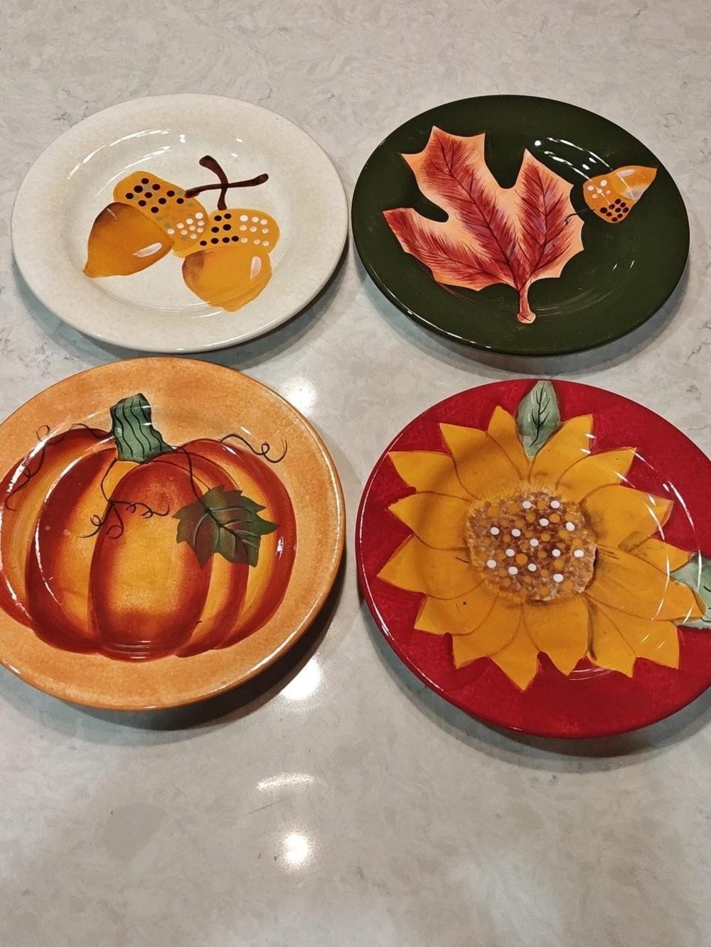 Vintage Cottage Core Autumn Harvest Decorative Salad Plates - Set of 4
